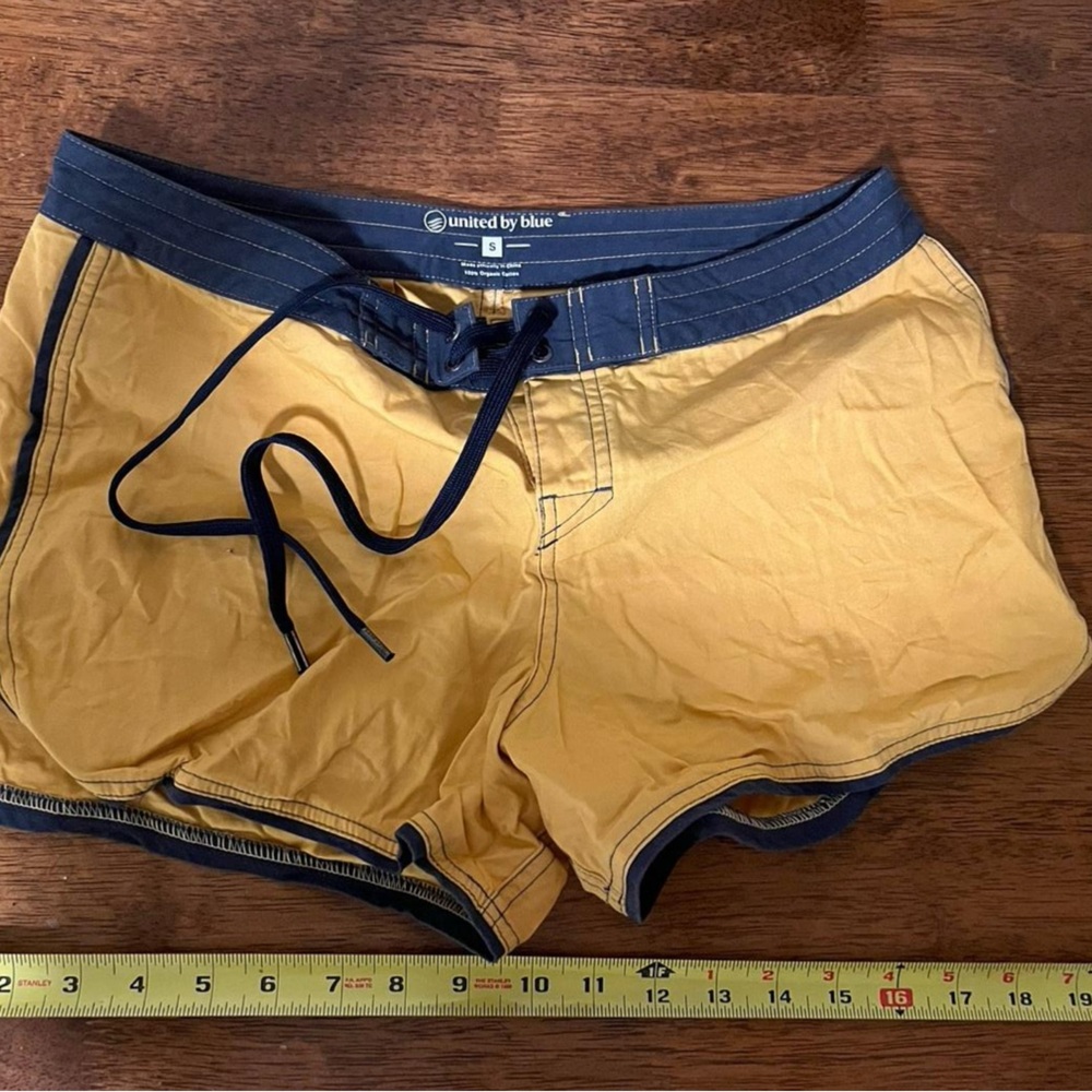 United By Blue Yellow and Navy Shorts